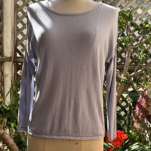 J. Jill Top. Cotton. Size Small. Oversized. Ribbed sides.  Pale Periwinkle